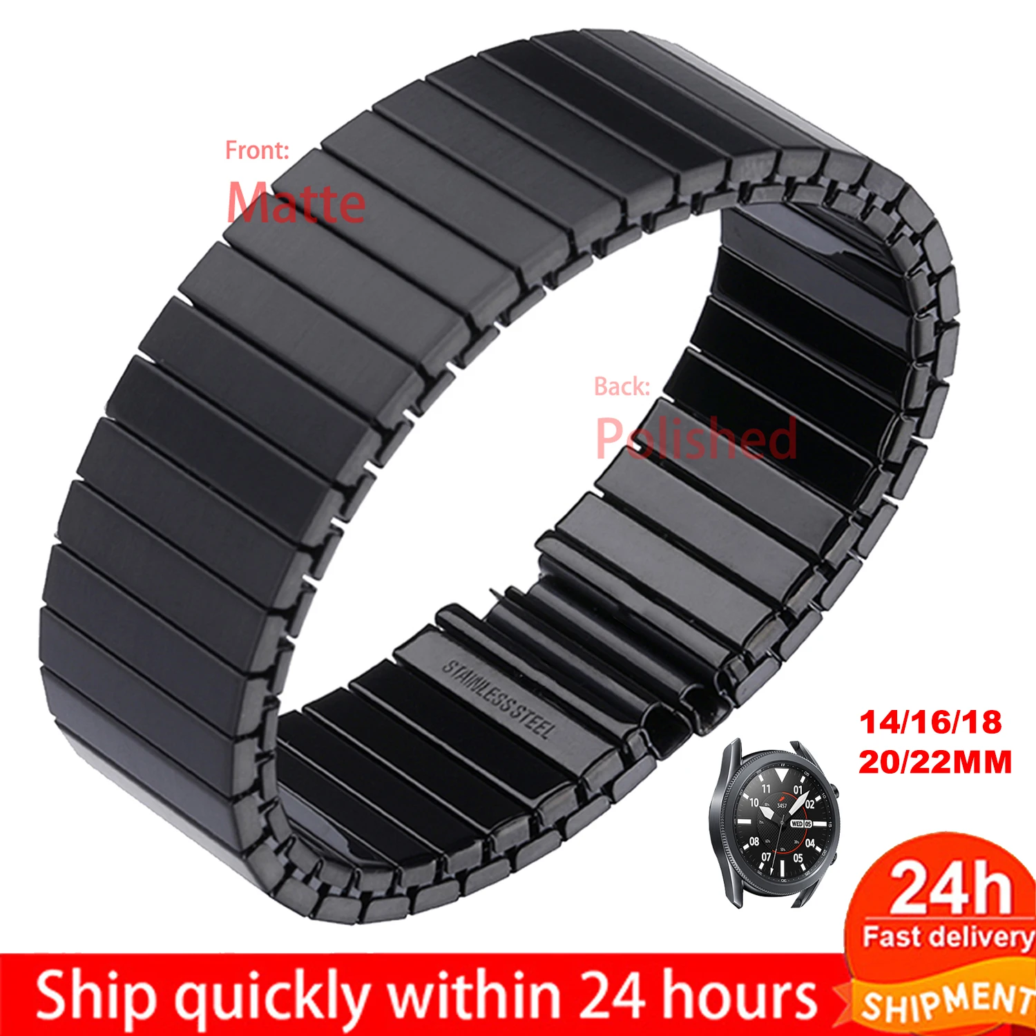 Motorola Smartwatch Accessories - Correa elástica de 14/16/18/20/22mm para Samsung