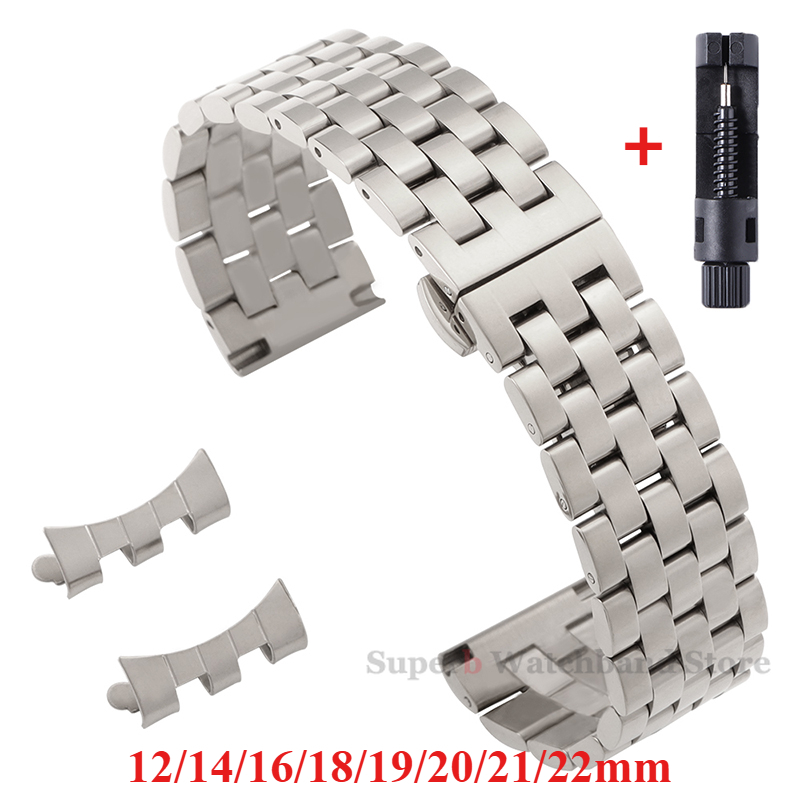 Motorola Smartwatch Accessories - Correa de acero inoxidable de 12/14/16/18/19/20/21/22mm