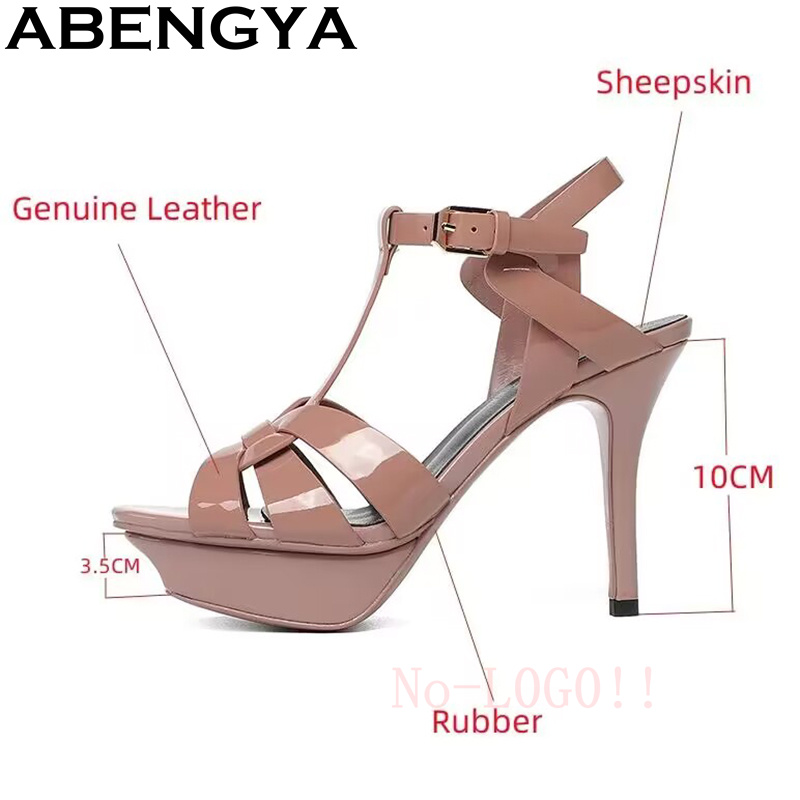 ABENGYA, sandalias de tacón al - Leather Classic Strap reseña y precio