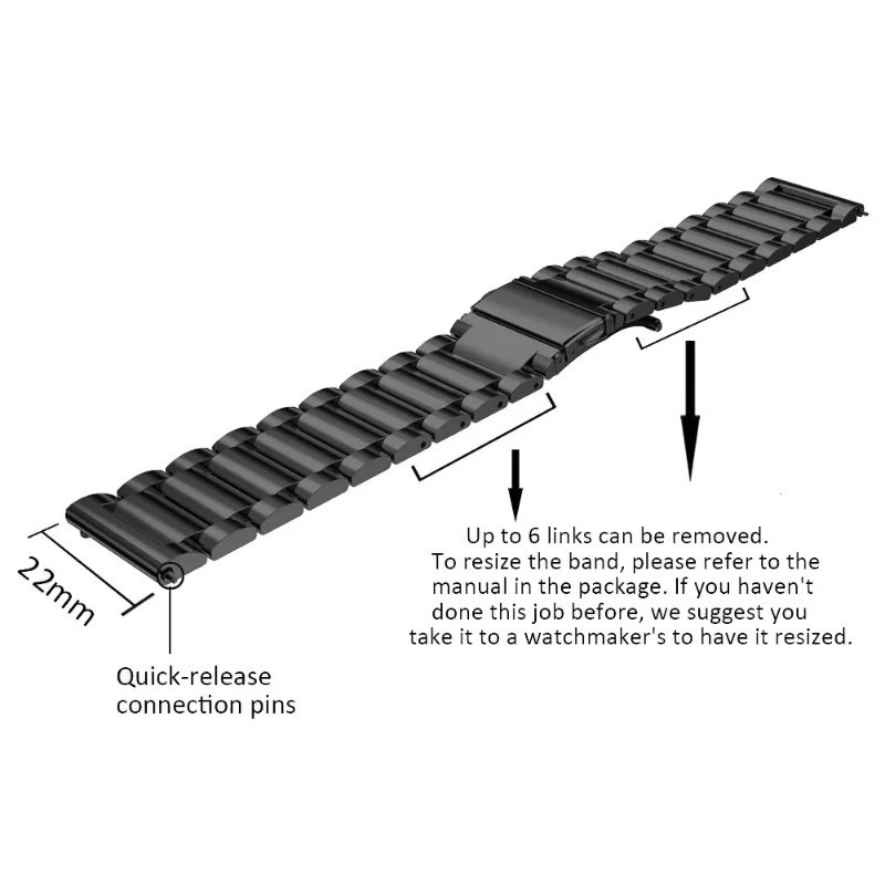 Correa de metal de 22 mm y 20  - Motorola Smartwatch Accessories reseña y precio