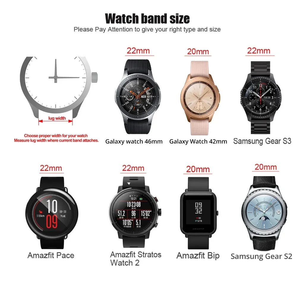 Correa de 22mm 20mm para Samsu - Motorola Smartwatch Accessories reseña y precio
