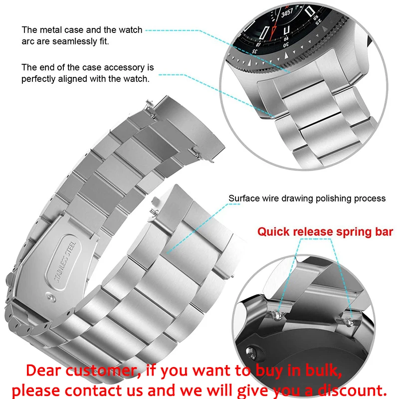 Correa de Metal de 22mm y 20mm - Motorola Smartwatch Accessories reseña y precio