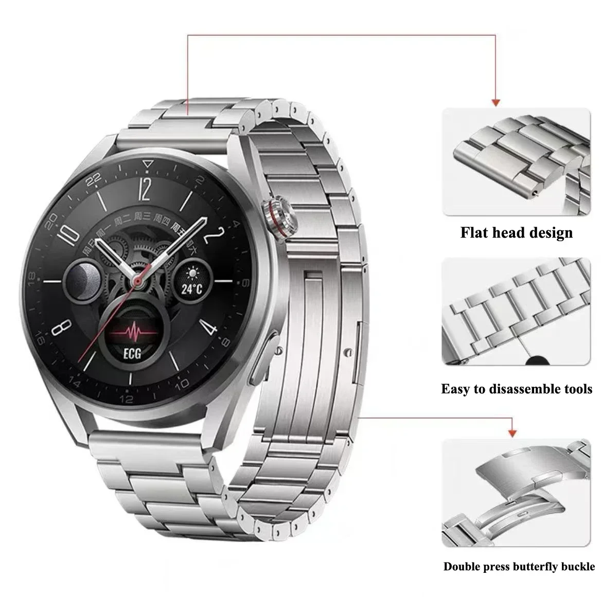 Correa de metal de aleación de - Motorola Smartwatch Accessories reseña y precio
