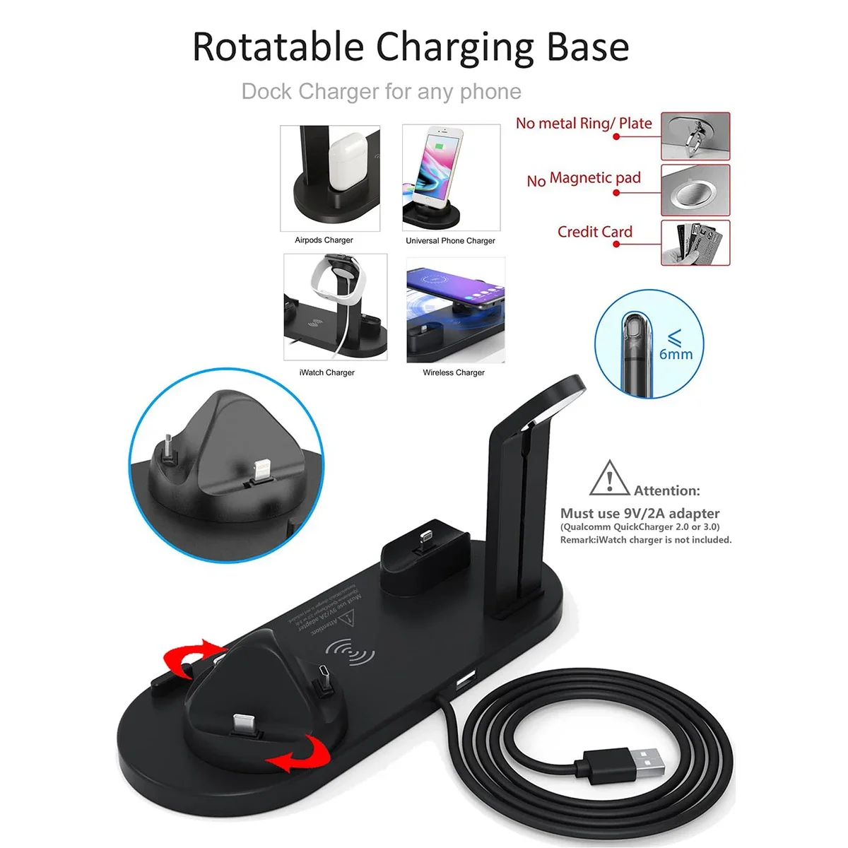 Soporte de cargador inalámbric - Smartwatch X12 reseña y precio