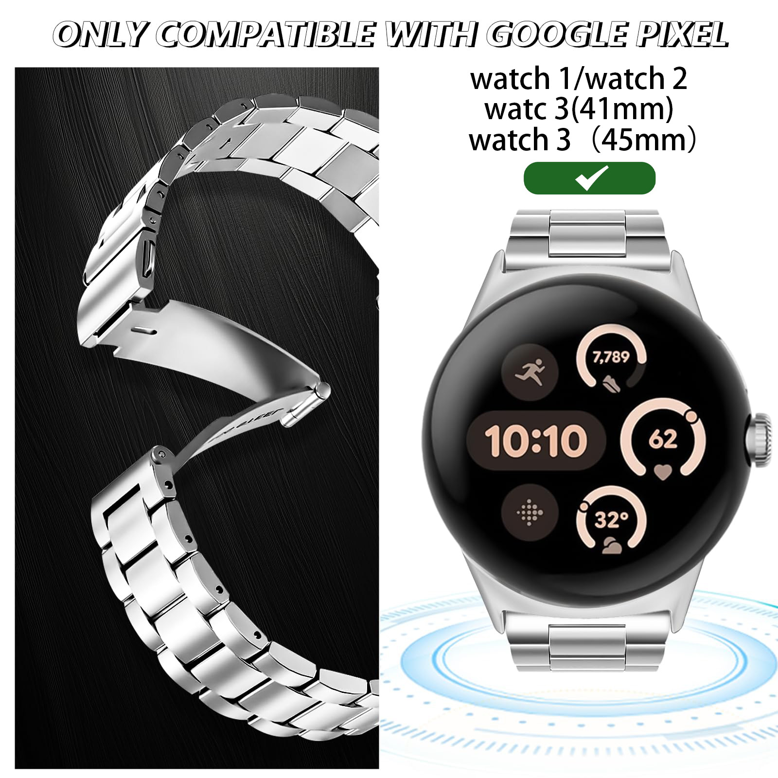 Correa de reloj de acero inoxi - Motorola Smartwatch Accessories reseña y precio